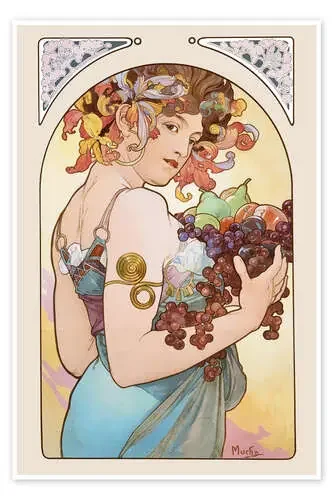 Frutas, naturaleza de Alfons Mucha Master Collection