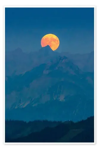Full moon rising in the mountains de Andreas Kossmann