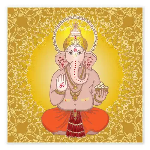 Ganesha on gold Editors Choice