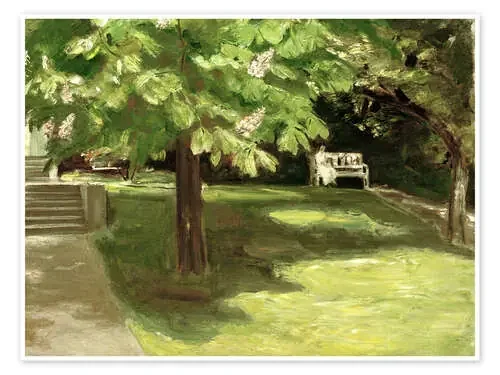 Garden bench under the chestnut de Max Liebermann akg-images