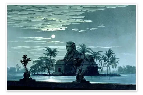Garden scene with the Sphinx in the moonlight de Karl Friedrich Schinkel Bridgeman Images