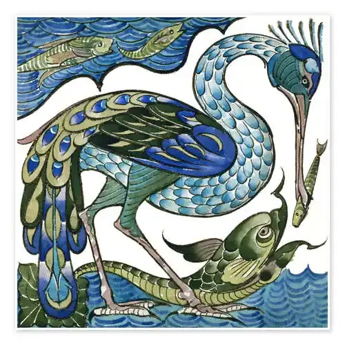 Garza y ??pescado de Walter Crane Bridgeman Images
