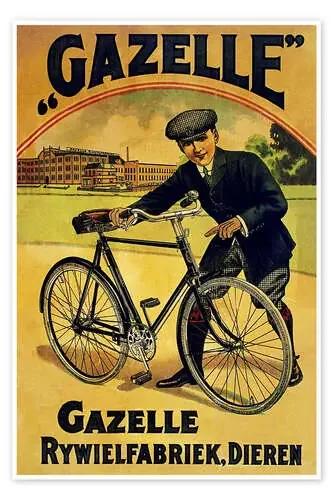 Gazelle Rywielen Bicycle de Vintage Advertising Collection