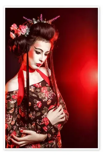 Geisha with flowers in her hair Editors Choice