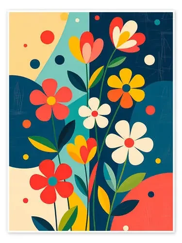 Geometric flowers bloom in the air de nobelart