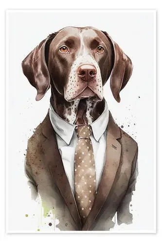 German Shorthaired Pointer with Suit and Tie de Dreamscapes