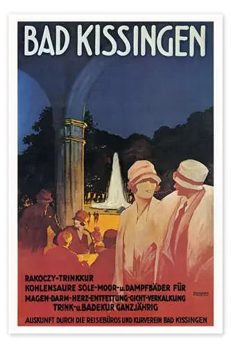 German Travel Poster, «Bad Kissingen», 1923 de Richard Friese Granger Collection
