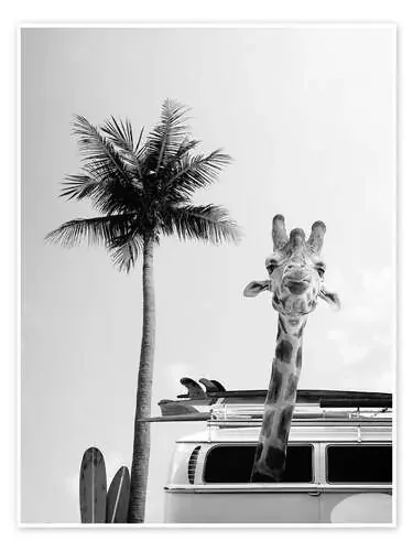 Giraffe in the Surfer Bus de Art Couture