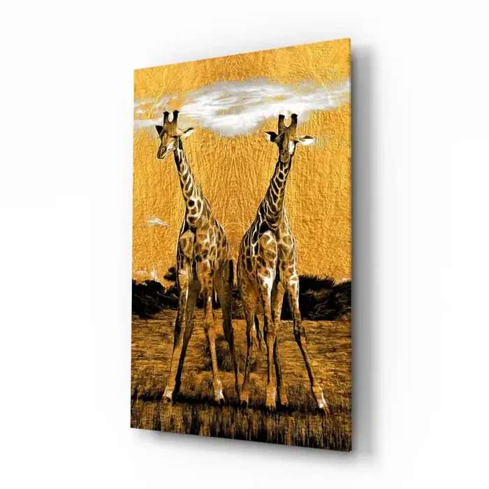 Giraffes Glass Wall Art – 28.5 » x 18 «