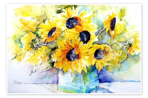 Girasoles en el jarrón de Brigitte Dürr