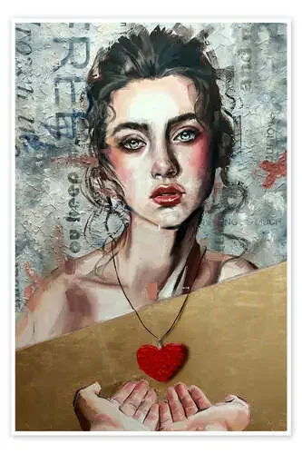 Girl giving her heart de Simona Zecca