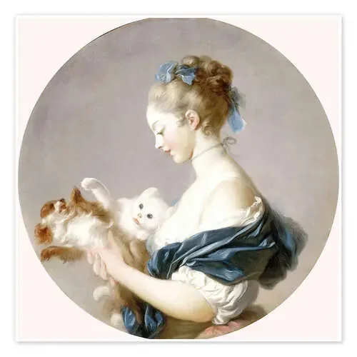 Girl with a dog and a cat de Jean-Honoré Fragonard ARTOTHEK