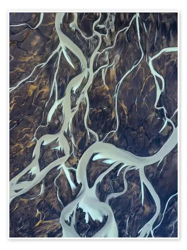 Glacier river in the Highlands in Iceland seen from above de Jos Pannekoek