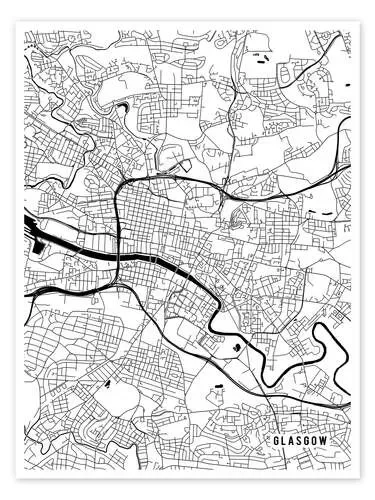 Glasgow Scotland Map de Main Street Maps