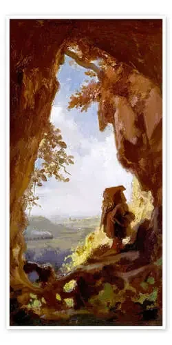 Gnome, looking at the first railway out of a cave de Carl Spitzweg ARTOTHEK
