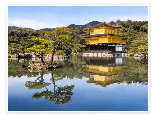 Golden Kinkakuji Temple and garden in the summer in Kyoto Japan de Jan Christopher Becke