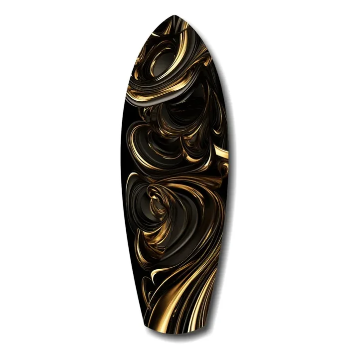 Golden Swirls Glass Wall Art – 12 » X 35 «