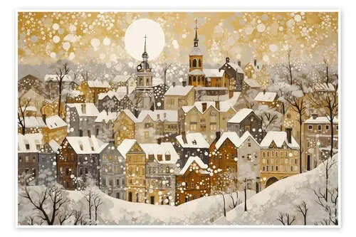 Golden Winter in the City de Michael artefacti