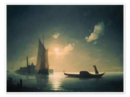 Gondolier at nightfall in Venice, 1843 de Ivan Konstantinovich Aivazovsky ARTOTHEK