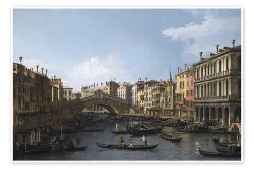 Gran Canal y Puente de Rialto de Antonio Canaletto Master Collection