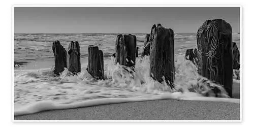 Groyne with waves de Heiko Mundel