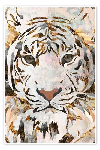 Grunge Black and Gold Tiger de Sarah Manovski