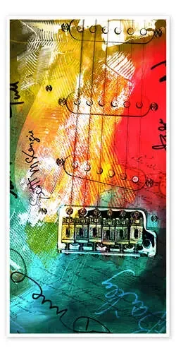 Guitarra colorida collage de Michael artefacti