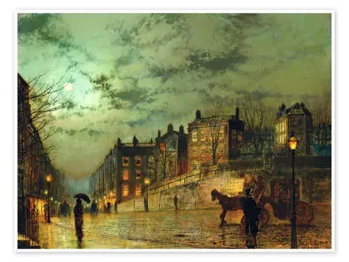 Hampstead Hill, overlooking Heath Street de John Atkinson Grimshaw Bridgeman Images