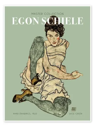 Hand Drawings – Sage Green, 1920 de Egon Schiele Exhibition Posters