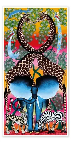 Harmony among animals de Mustapha Tanzania Art & Licensing