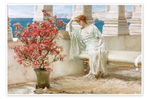 Her eyes are with her thoughts and they are far away de Lawrence Alma-Tadema Master Collection