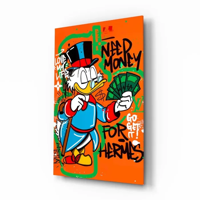 Hermes‘ Scrooge Glass Wall Art Designer Collection – 28.5 » X 18 «