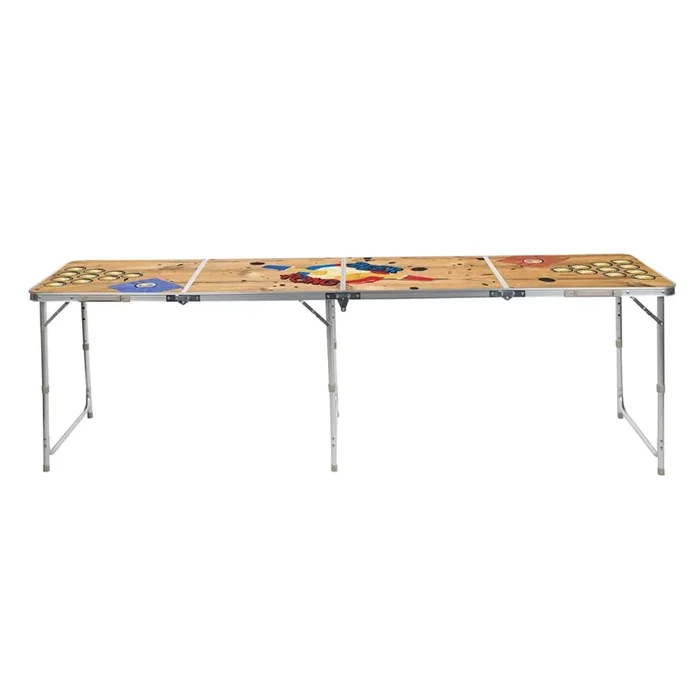 HI Mesa de beer pong plegable MDF y aluminio 240x60x55 cm