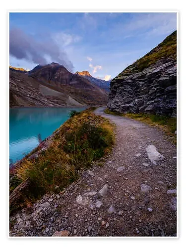 Hiking trail at Mattmark, Switzerland de Peter Wey