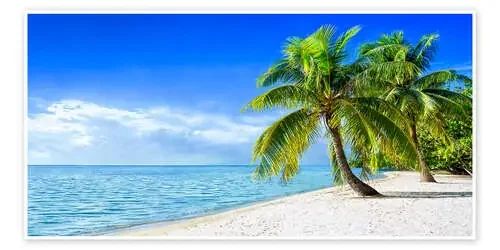 Holiday at the beach with palm trees and sea de Jan Christopher Becke