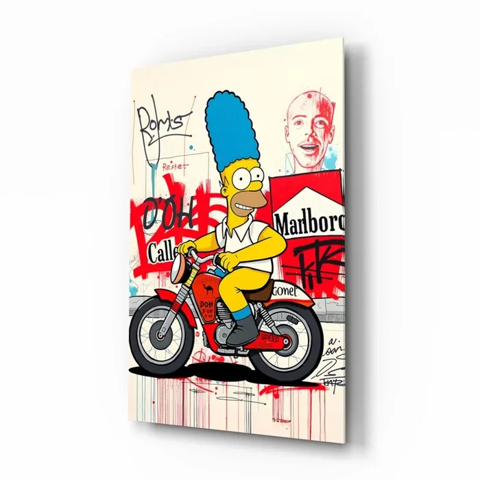 Homer‘s Street Art Glass Wall Art Designer Collection – 28.5 » X 18 «