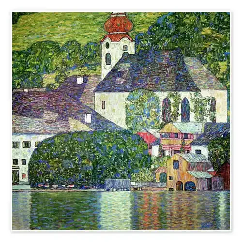 Iglesia en Unterach, Attersee de Gustav Klimt Master Collection