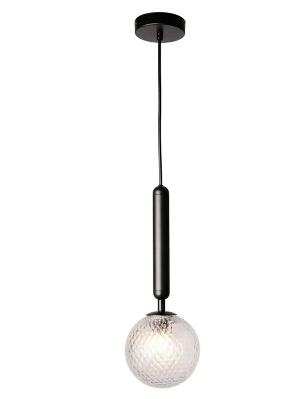 Iluminación Retro Negra con Cristal texturizado