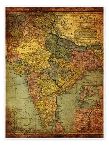 India 1903 de Michaels Antike Weltkarten