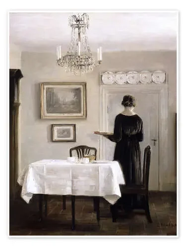 Interior con mujer con bandeja de Carl Holsøe Bridgeman Images