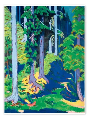 Interior del bosque, 1927 de Ernst Ludwig Kirchner Master Collection