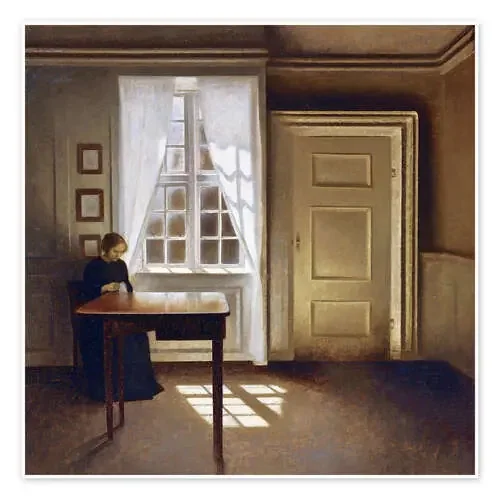 Interior with a lady, Strandgade 30, 1901 de Vilhelm Hammershøi Bridgeman Images