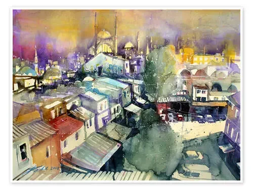 Istanbul, view from Valide Han to Nuruosmaiye Mosque de Johann Pickl
