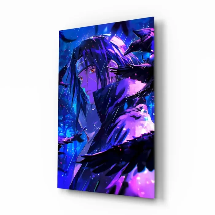 Itachi Shadow of the Ravens Glass Wall Art Designer Collection – 28.5 » X 18 «