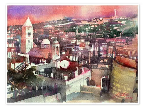 Jerusalem, Old Town with Church of the Redeemer de Johann Pickl