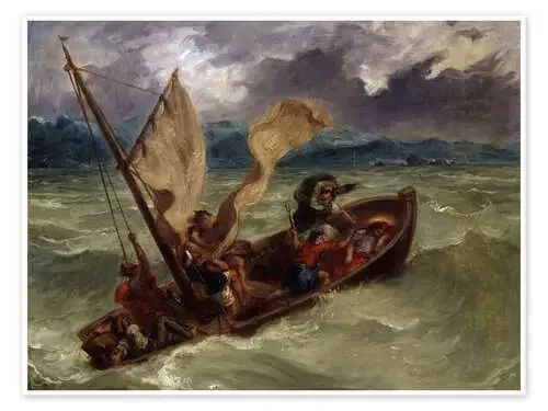 Jesús en el mar de Galilea de Eugene Delacroix Master Collection
