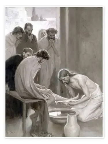 Jesús lava los pies de sus discípulos de Albert Edelfelt Bridgeman Images