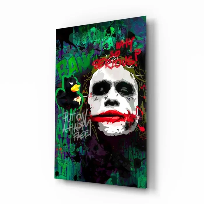 Joker Why Are We So Serious? Glass Wall Art Designer Collection – 28.5 » X 18 «