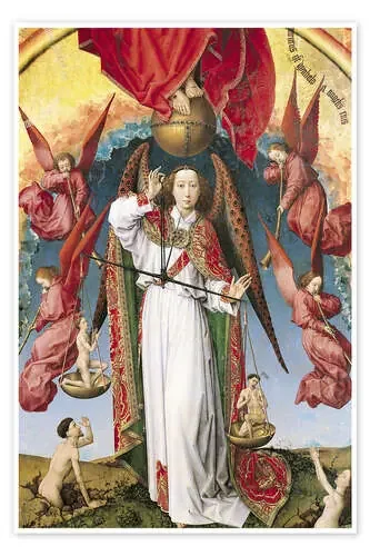 Juicio final, San Miguel, Pesar almas de Rogier van der Weyden Bridgeman Images