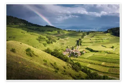 Kaiserstuhl in summer with rainbow de Dennis Fischer